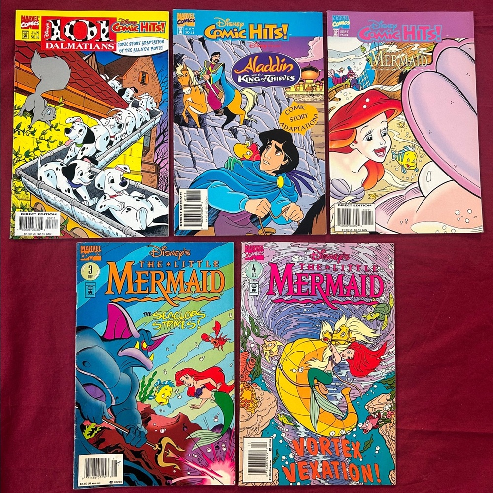 Rare Vintage Marvel Comics Disney and The Incredible Hulk #1 Edition Lot of 6